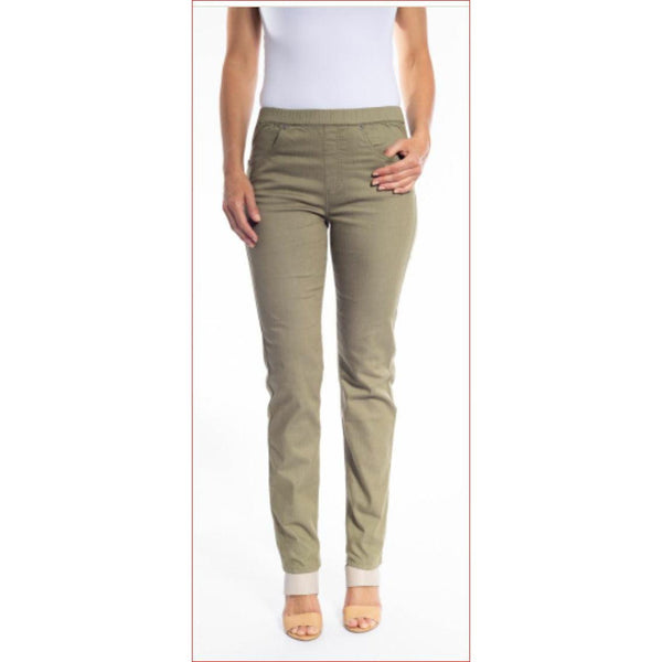 Full Length Pull-On Plain Jeans - Khaki - Willow and Vine