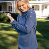 Merino Roll Neck Cable Sweater - Denim - Willow and Vine