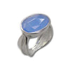 Sterling Silver Blue Calci Oval Ring - Willow and Vine