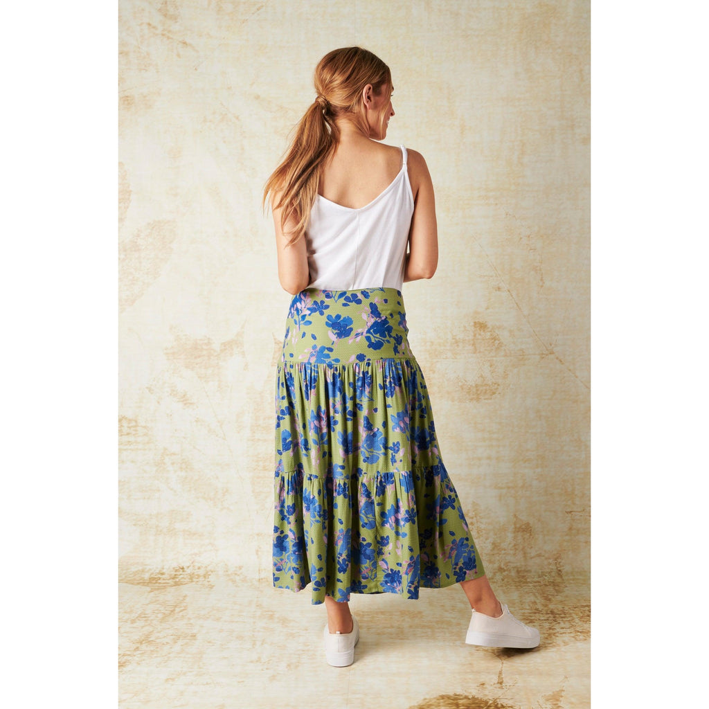 Tiered Maxi Skirt - Winter Rose Garden - Willow and Vine