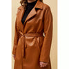 Vegan Leather Trench Coat - Toffee - Willow and Vine